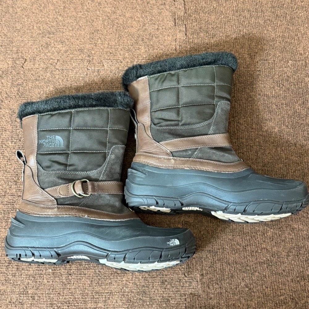 The North Face Shellista Brown Leather Primaloft Winter Boots Womens‎ 9.5 AWMP
